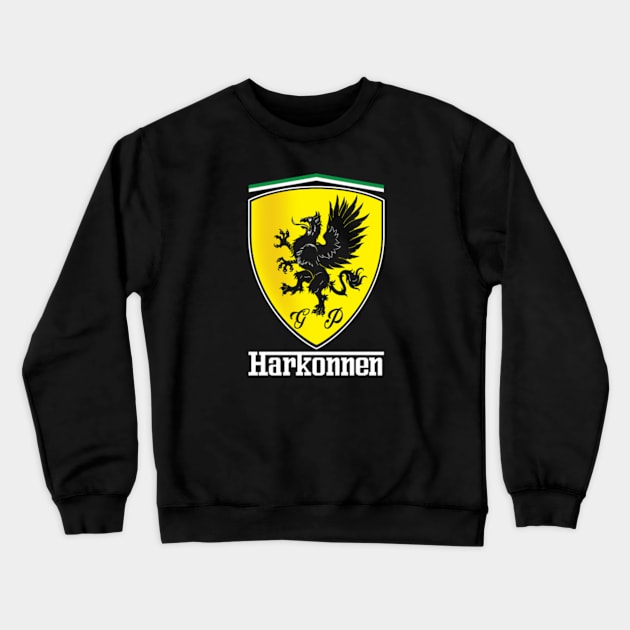 Harkonnen Sports Car (Black Print) Crewneck Sweatshirt by Miskatonic Designs